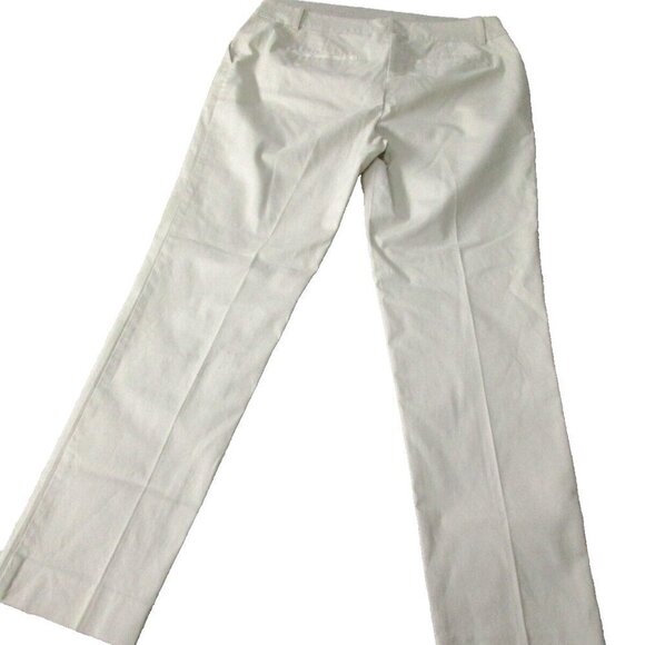 Lafayette 148 Dress Pant Womens Size 8 Cream Slash Pocket High Rise Cotton Blend - Picture 2 of 8